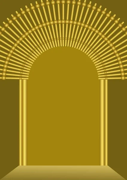 Fundo portão dourado com lugar em branco para a própria mensagem, modelo de luxo para a religião, celebração, convite, anúncio — Vetor de Stock