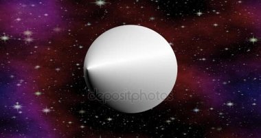 Cosmos kurgu gümüş Ufo ve yeşil uçan gezegen ile video