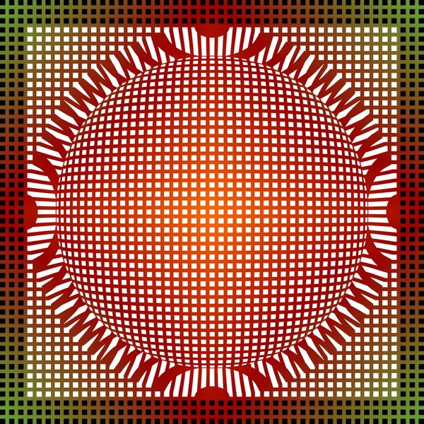 Fond de grille abstrait dans un design rouge et vert, carrelable sans couture — Image vectorielle