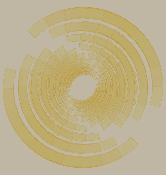 Bas fond abstrait contrasté avec un élément circulaire jaune esquissé sur une surface beige — Image vectorielle