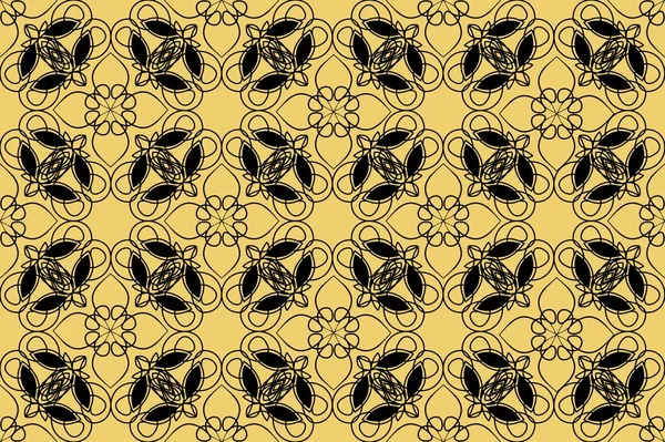 美しいレース パターン。ヴィンテージ黒の飾り。ホワイト ・ ゴールド背景の飾り。繊細な再現性のある飾りです。東洋のパターン。モロッコのパターン. — ストックベクタ