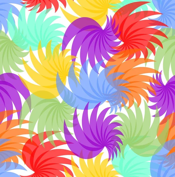 Nahtloser Hintergrund in fröhlichen Sommer-Regenbogen-Pastellfarben, ungleichmäßig verteilte abstrakte Formen — Stockvektor