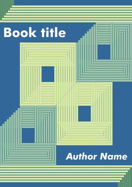 緑の抽象的な本の表紙の四角形を削除され、暗い青色の背景は、教科書、リーフレット、ポスター、チラシのテンプレート上の正方形をカバー — ストックベクタ