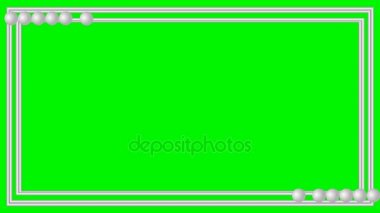 Video kare gümüş metalik yeşil mat, alt üçte animasyon üzerinde küçük hareketli topları ile şeritler