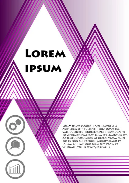 Флаєр, обкладинка, листівка, книга, шаблон рахунка в дизайні учня з абстрактною формою лінії, що складається з трикутників, піктограм, тексту — стоковий вектор