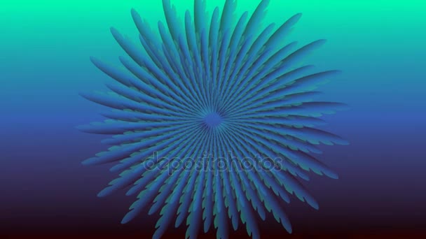 Абстрактний логотип квітучої анімації зі зміною кольору, квітка обертається на різнокольоровому фоні, безшовне циклічне відео — стокове відео