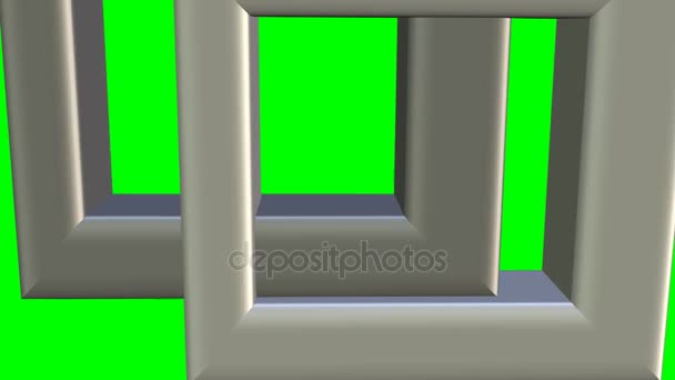 3d plata marcos de movimiento rápido y giratorio en la pantalla verde, animación 3d útil para negocios, intro, efecto clip — Vídeo de stock