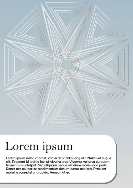Флаер, обложка, листовка, книга, шаблон счета в серебристо-сером дизайне с абстрактной формой линестара — стоковый вектор
