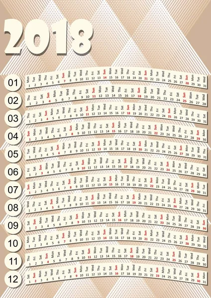 Sıradışı tasarım basit dikey takvim. Ay içinde yatay çizgili, şirket tanıtımı için yer ile minimalist tasarımı