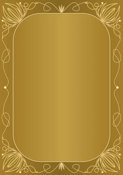 Elegant unusual golden background with golden embossed frame in art deco style. Elegant unusual document design for certificate, diploma, voucher, flyer, leaflet — Stock Vector