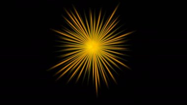 Sarı ve turuncu bulanık ışınları pulsign siyah arka plan, uzayda, fantezi yıldız şekli üzerine süpernova