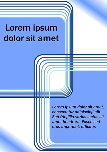 Plantilla de folleto abstracto azul. Póster con motivos cuadrados en blanco y azul sobre fondo azul claro, folletos o portada con lugar para texto propio — Archivo Imágenes Vectoriales