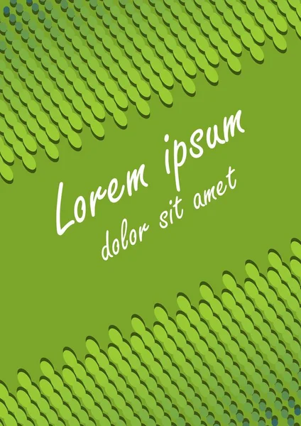 Volantino, copertina libro, poster, disegno di legge, modello grafico volantino con motivi diagonali verdi gradiente su sfondo verde, lorem ipsum, spazio copia — Vettoriale Stock