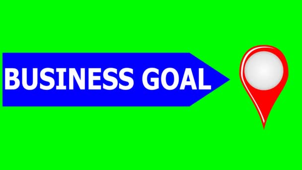 Бізнес-мотивація кадри на зеленому екрані, шлях до ділової мети, відбитки ніг до символу цілі — стокове відео