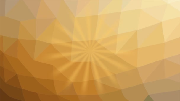 Gele stralen knippert en draaien op lichte gele veelhoekige achtergrond. Abstracte animatie in aangename kleur — Stockvideo