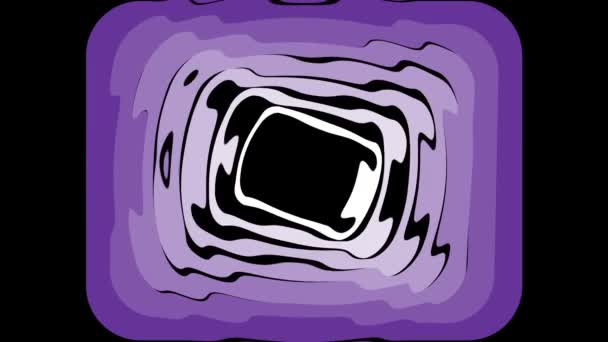 抽象的なビデオ背景黒の背景上の紫外線四角形図形のモーフィング. — ストック動画