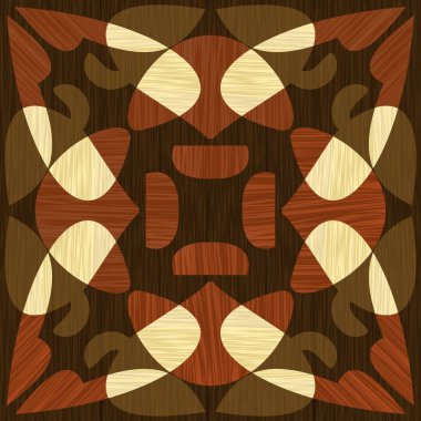 Ahşap kakma, açık ve koyu ahşap desenleri. Ahşap sanat dekorasyon şablonu. Kaplama geometrik elemanları dokulu,