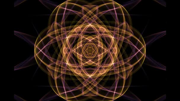 Mandala orange avec effet de lumière floue pour obtenir de l'énergie, entraînement spirituel, exercices de concentration — Video