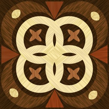 Geometrik ahşap kakma şablon, açık ve koyu ahşap desenleri. Ahşap sanat dekorasyon. Kaplama geometrik elemanları dokulu,