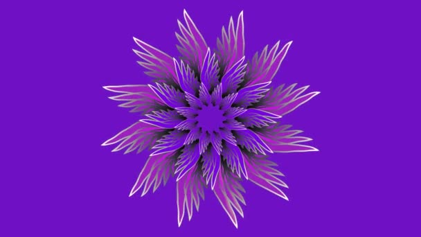 Mandala violet 3d agitant sur fond rouche foncé . — Video