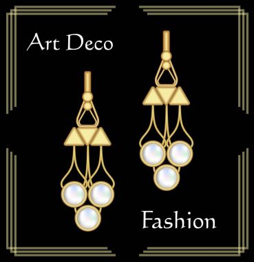 Lüks art deco Telkari Küpeler, mücevher ile nadir inci, zarif altın takı, moda Victoria tarzı antika