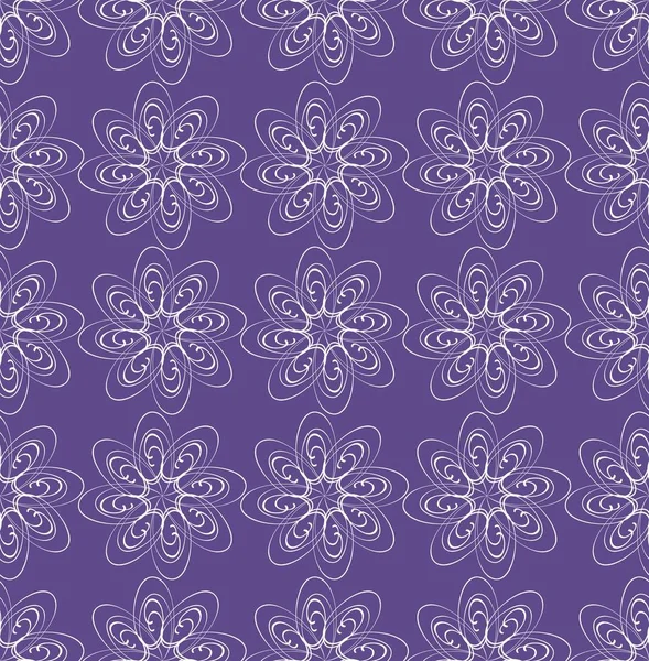 Fondo sin costura ultravioleta con patrones de encaje blanco monolina en estilo clásico, color púrpura de moda combinado con línea blanca, elegante tela de satén, patrones textiles — Archivo Imágenes Vectoriales