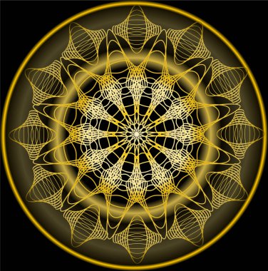 Mandala zen elde etmek için altın. Lüks Telkari nakış modelleri.