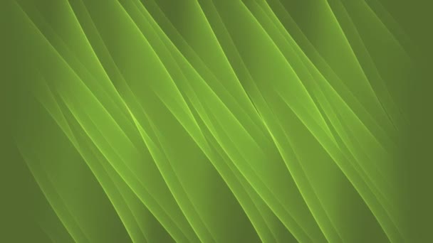 Ondas verdes que fluyen diagonalmente, calmando la naturaleza fondo abstracto — Vídeos de Stock