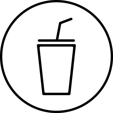 Çizgi düz kokteyl simgesi.