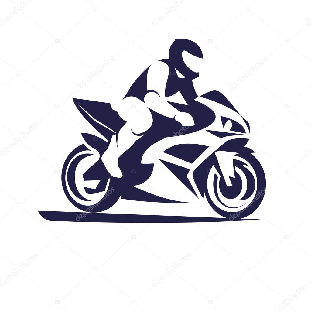 Vector illustration of motorcycle racer on sportbike