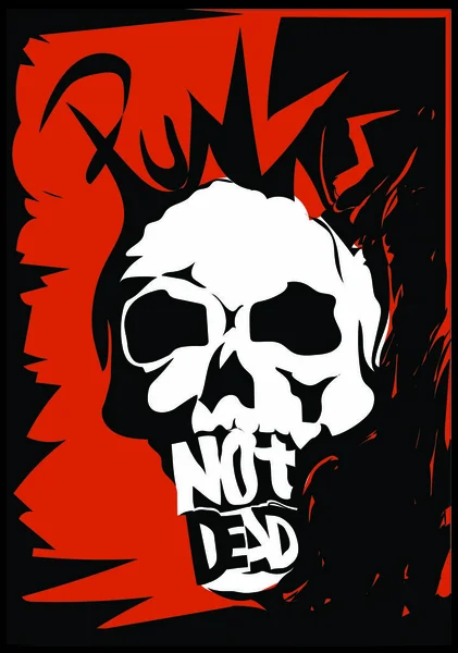 Punk rock skull design — Stock Vector