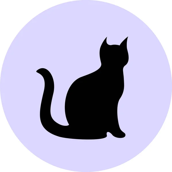 Black cat silhouette — Stock Vector