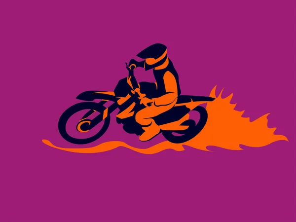 Motocross biker vector — Stock Vector