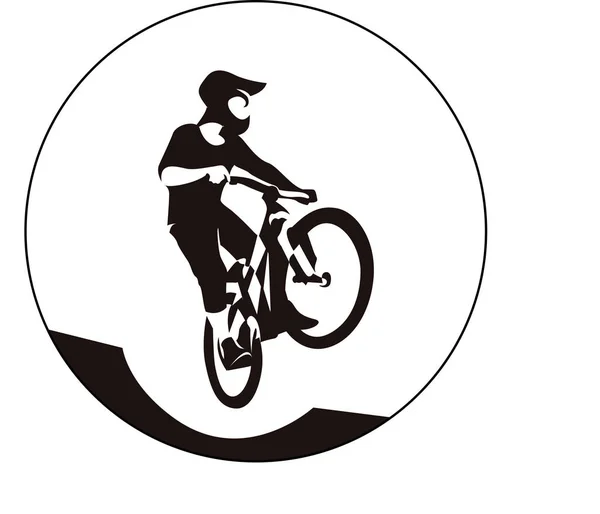 Экстремальный гонщик на велосипеде mtb — стоковый вектор