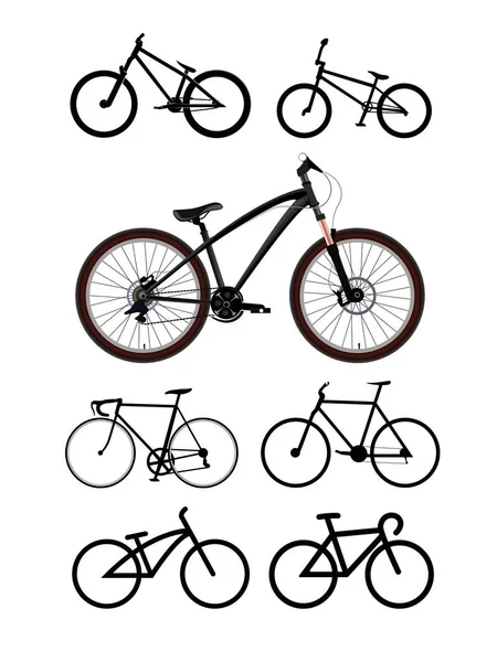 Conjunto de vetor de bicicleta — Vetor de Stock