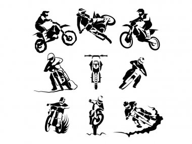 Aşırı motosiklet vektör set