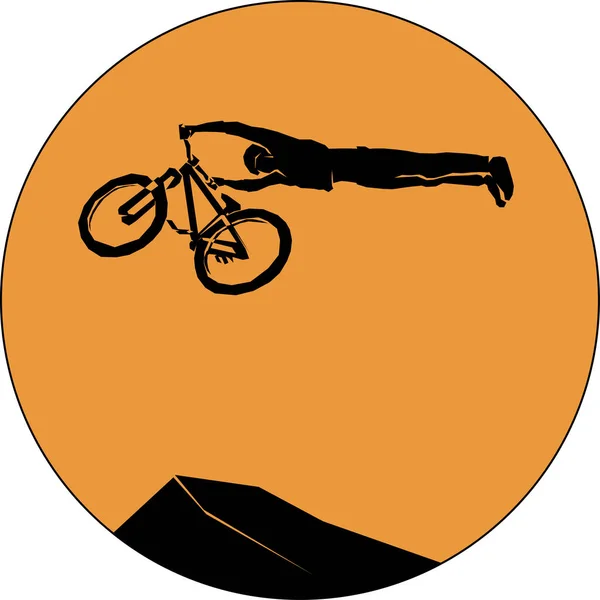 Salto truco bicicleta mtb — Archivo Imágenes Vectoriales