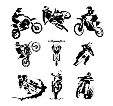 Aşırı motosiklet vektör set