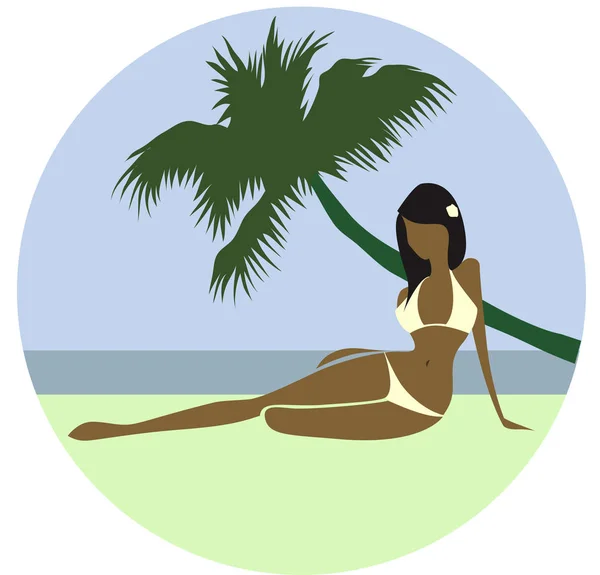 Belle fille de plage — Image vectorielle