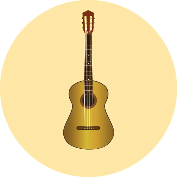 Clasic guitar vector natural wood icon eps10 — Stock Vector