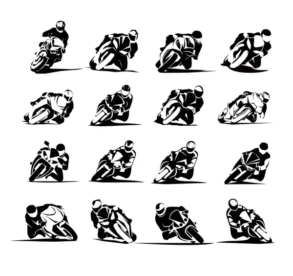 Extreme Motorbike Rider vector eps set 16x — Stockvector