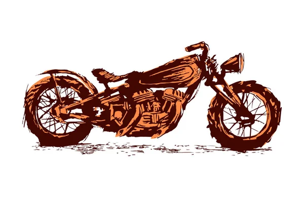 摩托车。自行车俱乐部的标志。复古风格。单色设计. 免版税图库矢量图片