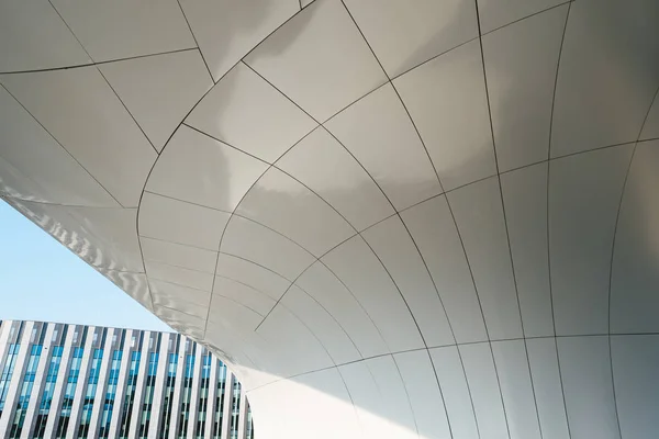 Futuristic abstract white building structure, daylight, outdoor