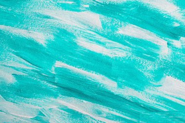 Tablo üzerinde soyut akrilik boya yeşil ve beyaz doku, el çizimi arkaplan