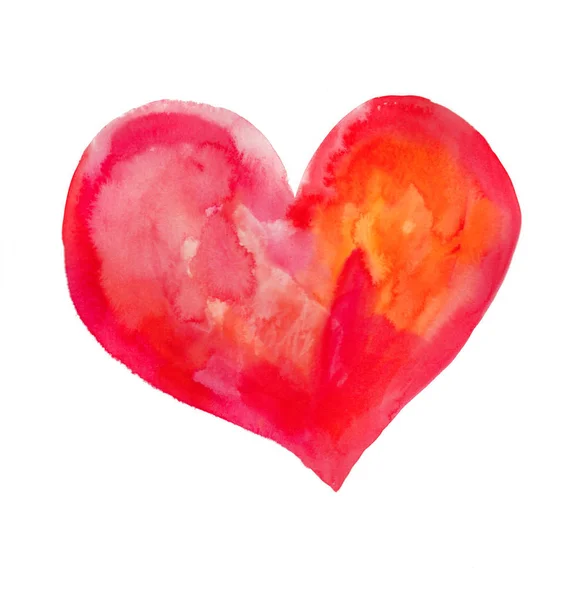 Vattenfärg hjärta närbild — Stockfoto