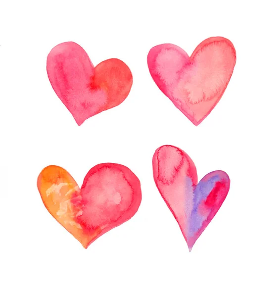 Vector akvarell hjärtan — Stockfoto