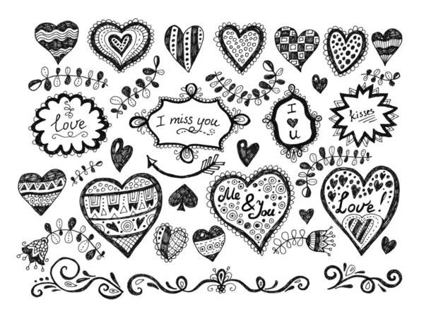Kärlek doodles, hand dras — Stockfoto