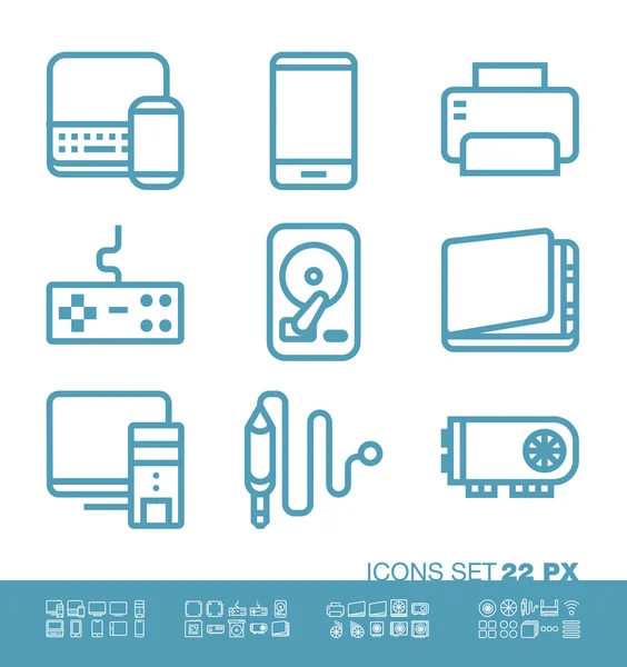 Technology and hardware icons — Stock Vector