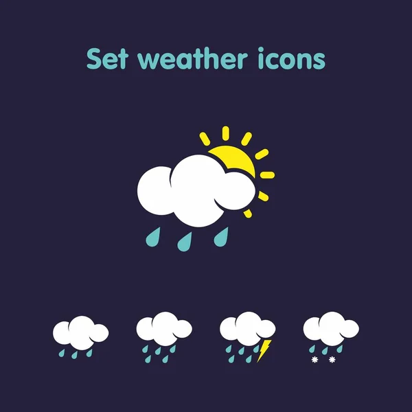 Definir ícones meteorológicos — Vetor de Stock