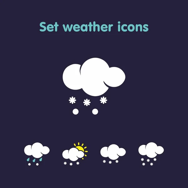 Definir ícones meteorológicos — Vetor de Stock